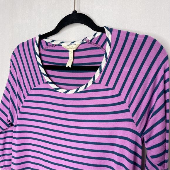 MATILDA JANE / No Limitations purple striped pocket tunic top / S - Picture 3 of 7